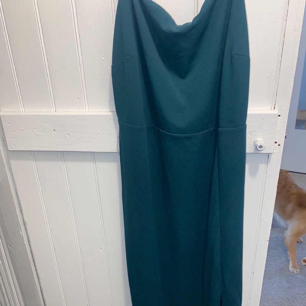 Lulus dark green long evening dress